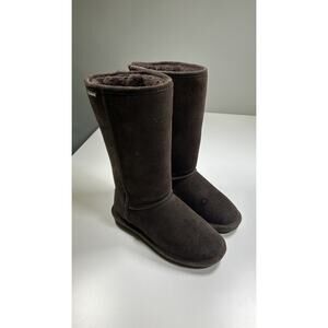 Bearpaw Tall Boots Women’s 6 Brown Suede Sheepskin Lined Winter Classic
